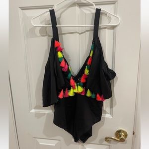 ASOS One Piece Tassel Swimsuit